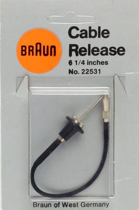 Braun 22531 6-1/4 Inch Camera Shutter Cable Release No. - Short Cloth New In Box