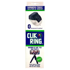 Clik Ring 850002826098 Bluetooth Photo And Video Remote Control Black Tripod With White