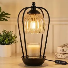Fitrobust 789219257145 Candle Warmer Lamp With Timer And Wireless Remote Control Dimmable 1pack Gold