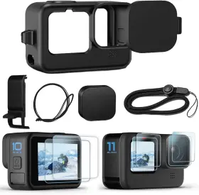 Eu-oh9silcasor Okfun Accessories Kit For Go Pro Hero 12/11/10/9 Black Silicone Sleeve Protective