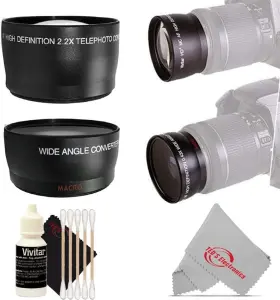 Viv-49t-1 Teds Electronics 49mm 2x Hd Multi-coated Telephoto Lens Wide Angle Accessory Kit