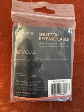 Vello Rcc2-c1-25 Cable Lot Rcc-c2-25 Remote Shutter For Canon And Rcc-n2 Nikon