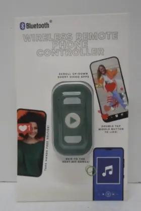 Vivitar 681066098707 Wireless Remote Phone Controller - Bluetooth Green/white New