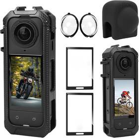 Yetamkr Sxh-88 For Insta 360 X5 Camera Mount Case Black Pc Plastic Cage Optical Glass