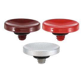 Zaplyte 655692240410 Camera Shutter Button 3pcs Release Concave Dark Red Silver