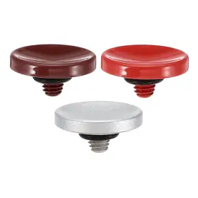 Zaplyte 655692240410 Camera Shutter Button 3pcs Release Concave Dark Red Silver