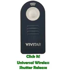 Vivitar Camera Infrared Shutter Release For Canon Sony Nikon Pentax New. Price: $8.85.